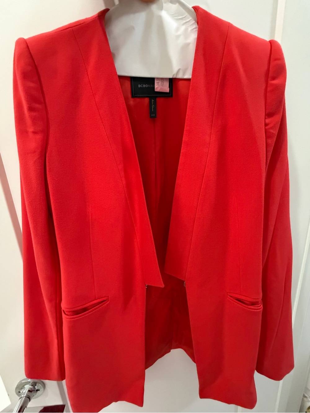 BCBGMaxAzria Bright Red Open-Front Blazer